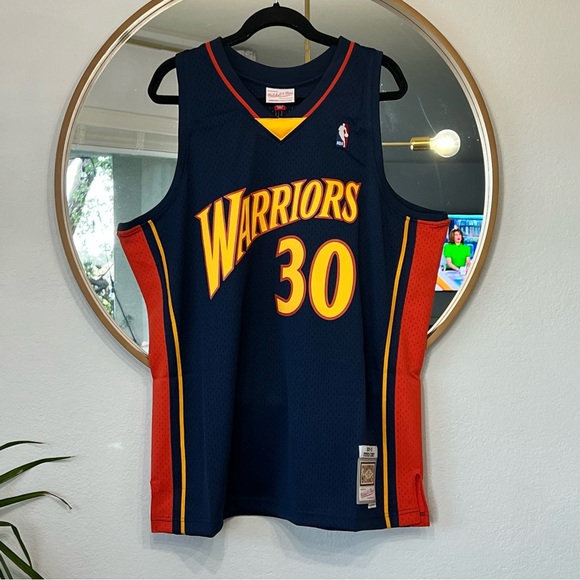 Stephen Curry # 30 Mitchell & Ness NBA Swingman Road Jersey Warrior mens 2XL NEW - Picture 3 of 7